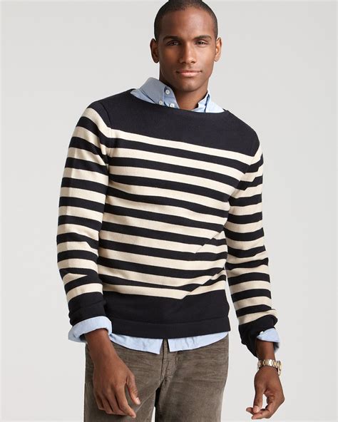 michael kors stripe crewneck sweater mens|michael kors scoop neck sweater.